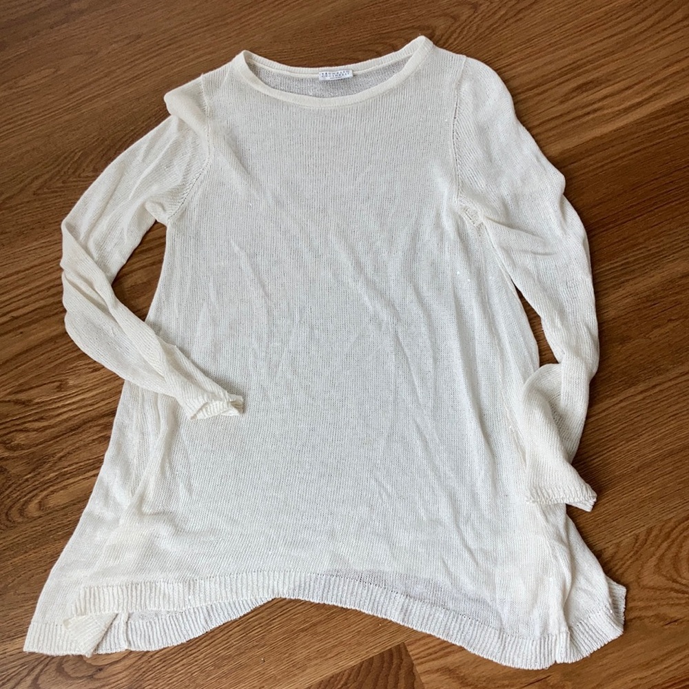 Brunello Cucinelli silk/linen sequin sweater/tunic